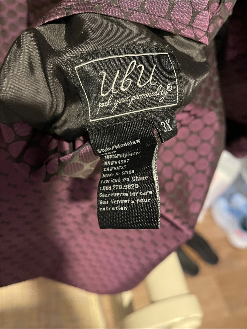UBU Women's Purple & black rain coat - 3X